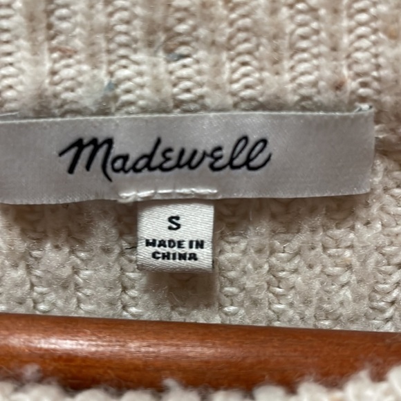 Madewell Curved-Hem Cream Sweater Dress Size Small - Picture 6 of 8